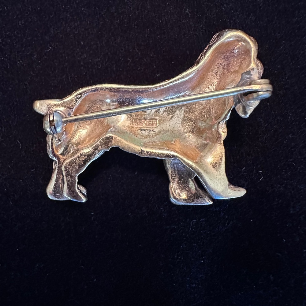 Vintage NAPIER Gold Tone Dog Pin Brooch Cocker Spaniel Britany Spaniel - Picture 5 of 6